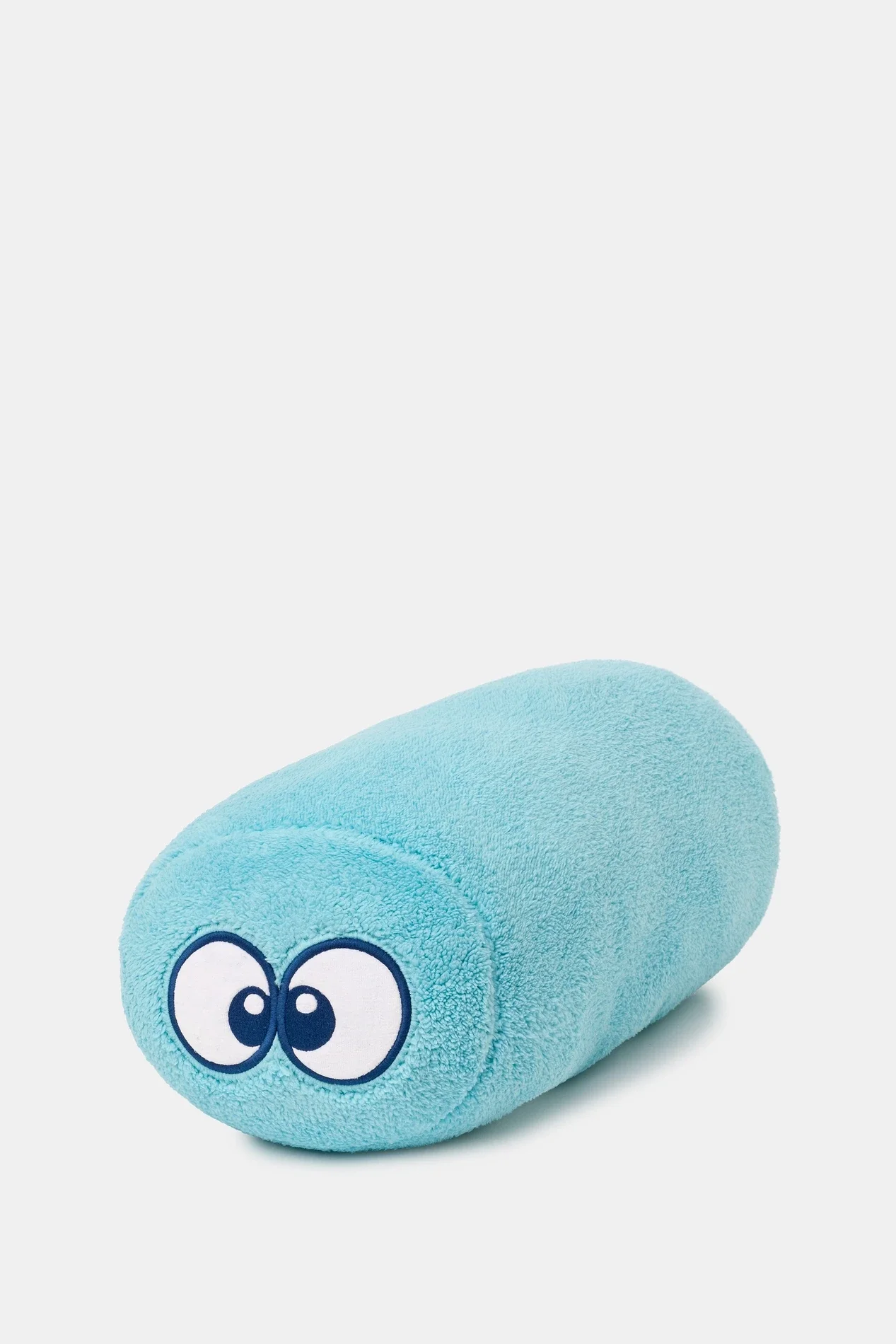 Blauw kussen van zachte teddystof