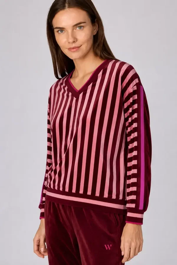Bordeaux-roze huispak van velours - X-large