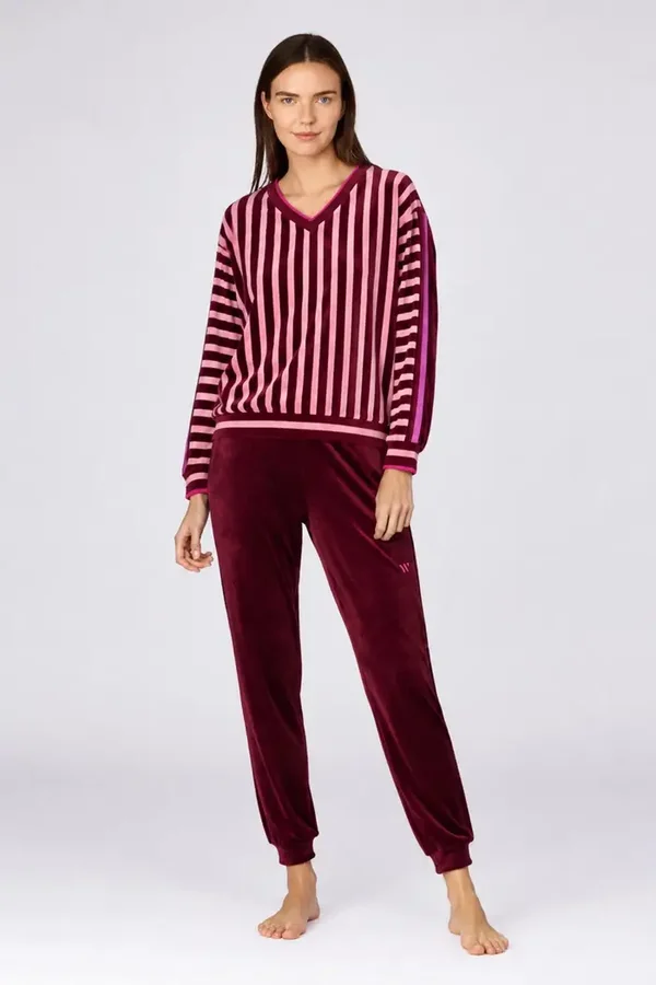 Bordeaux-roze huispak van velours - medium