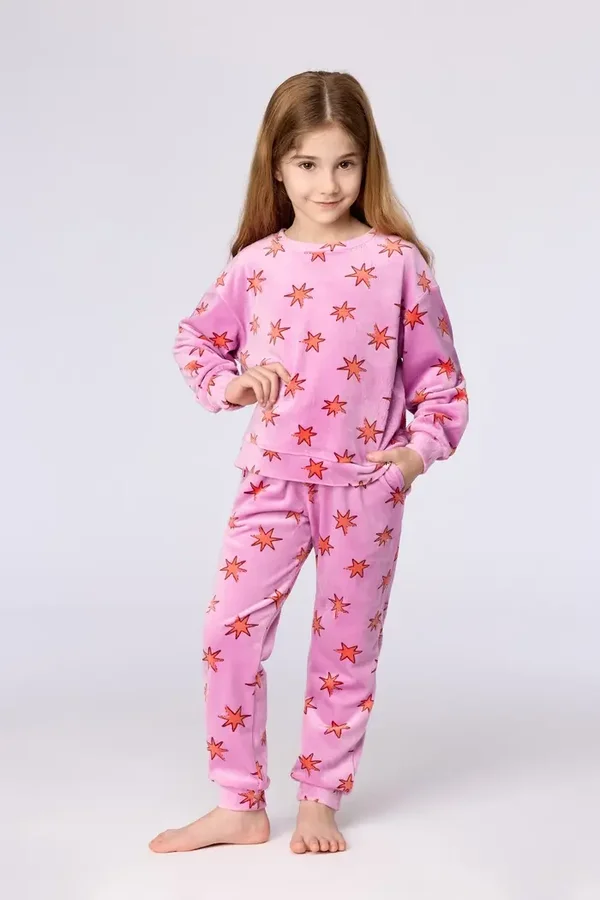 Roze pyjama van velours - 3 jaar