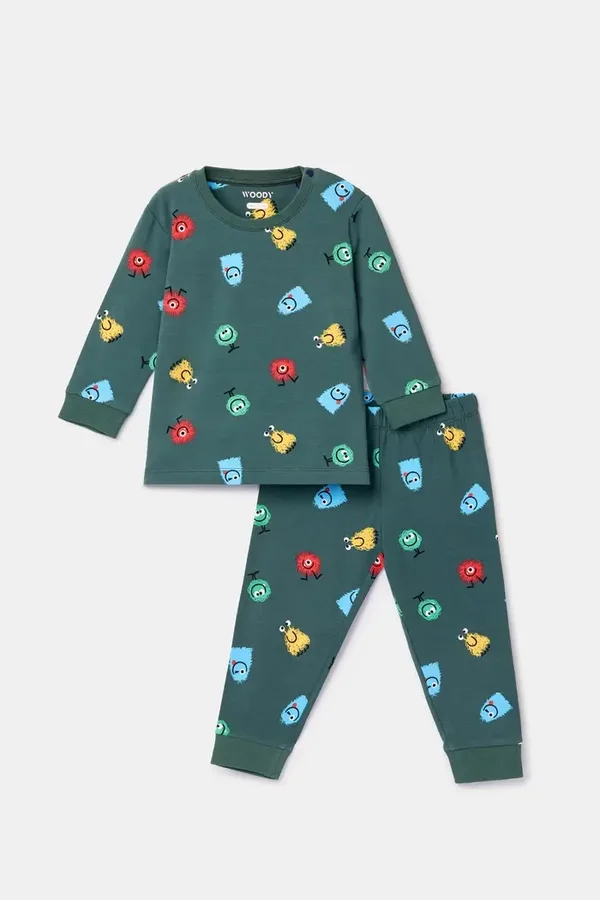 Groene pyjama van katoen - 18 maand