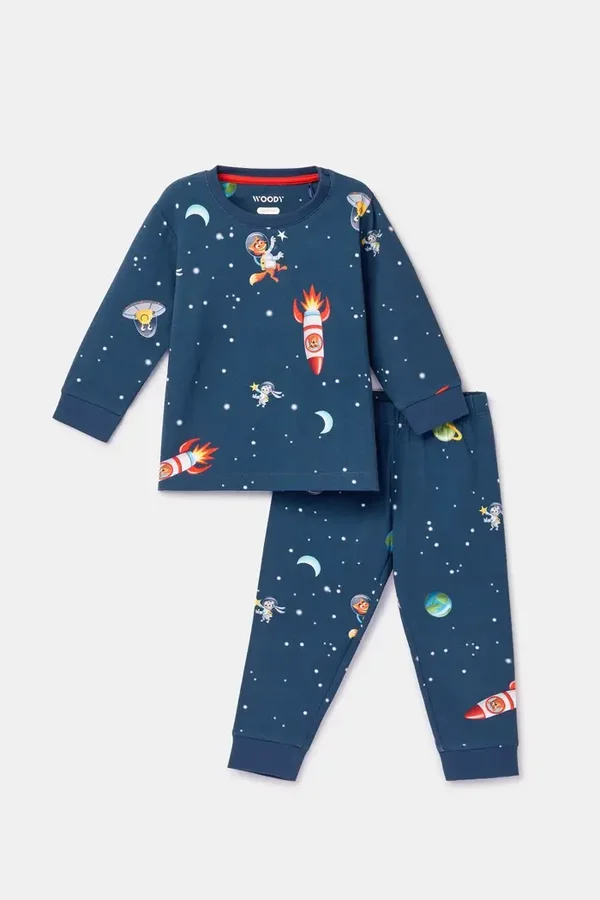 Blauwe pyjama van katoen - 18 maand