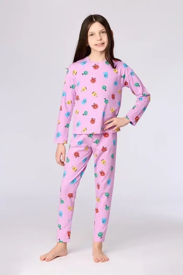Roze pyjama van katoen - 10 jaar
