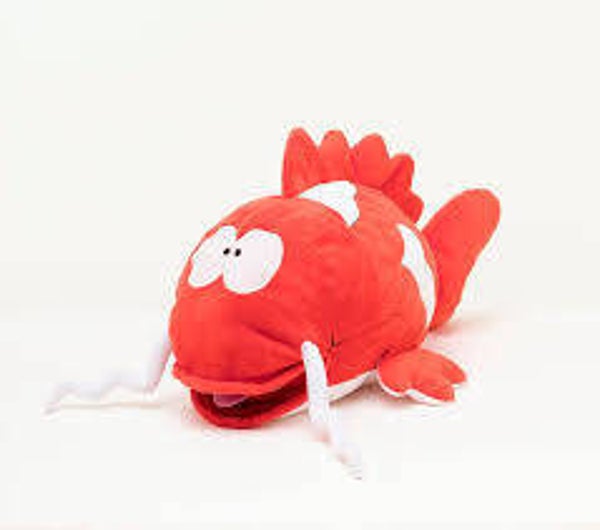 Grote knuffel van zachte velours, vis