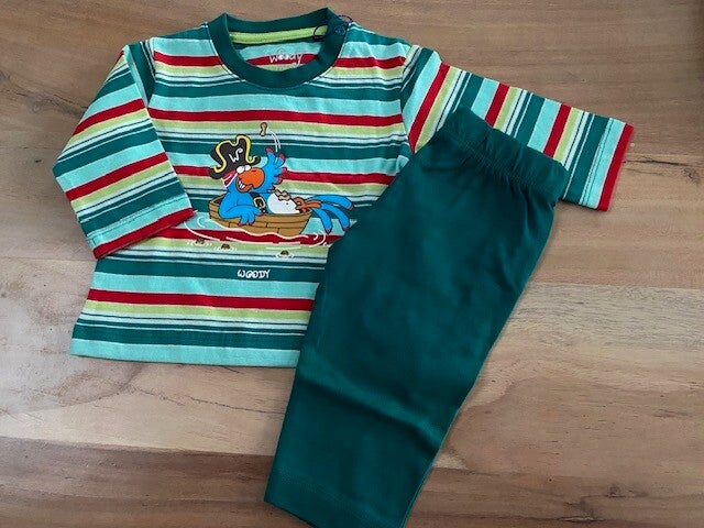 Pyjama unisex, thema papegaai, 1 maand