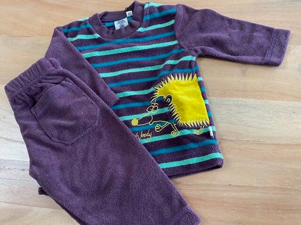 Badstoffen pyjama jongens thema de egel, 3 maand