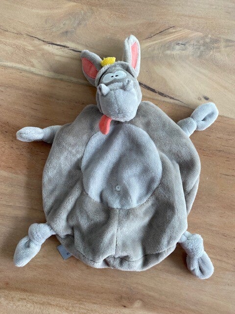 knuffeldoekje in velours, ezel