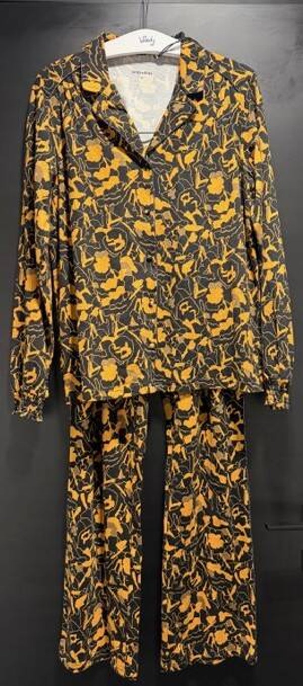 lordsxlilies Pyjama doorknoop, zwart met gouden print, large