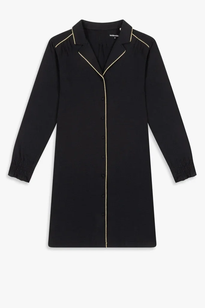 Lordsxlilies, Nachtkleed doorknoop zwart, large