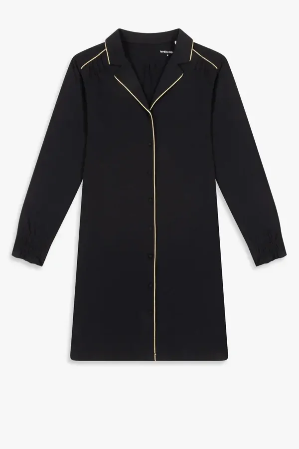 Lordsxlilies, Nachtkleed doorknoop zwart, large