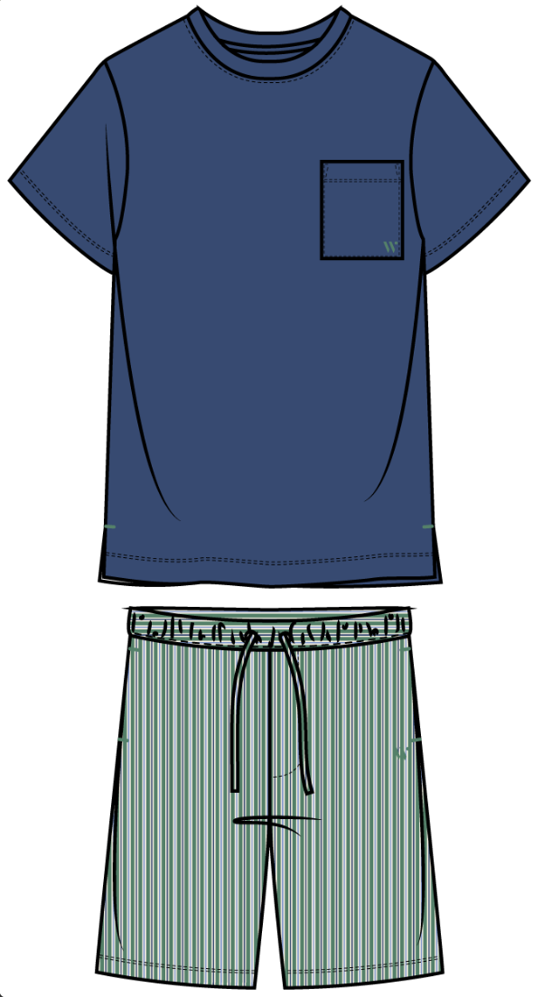 Jongens-Heren pyjama, donkerblauw - XX-large