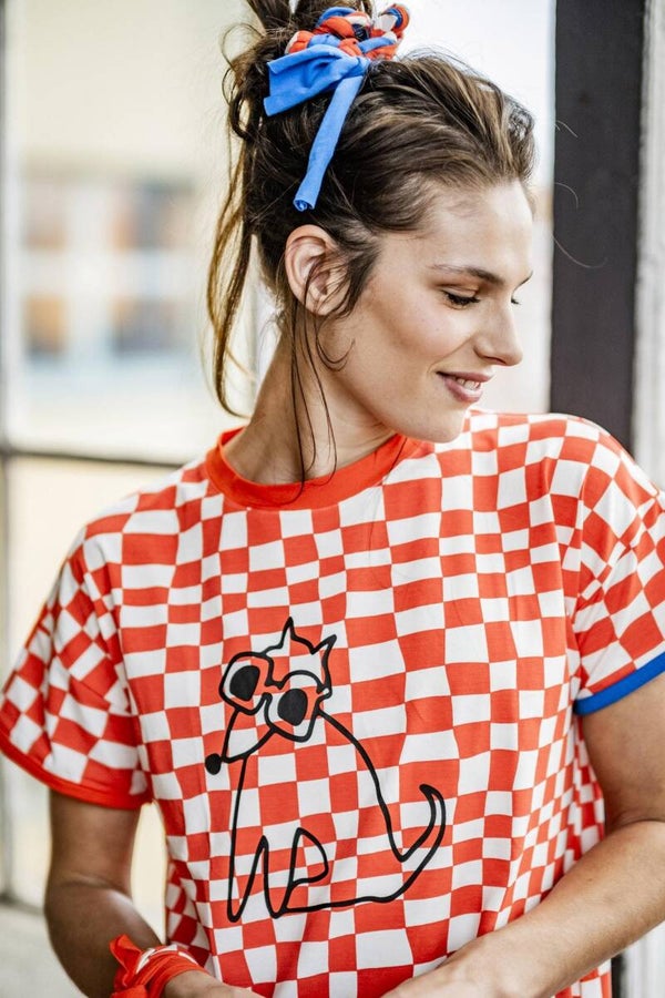 Dames pyjama, rode ruiten, XX-large