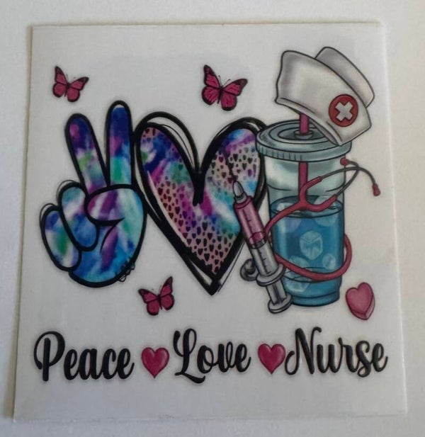 Peace Love Nurse Decal