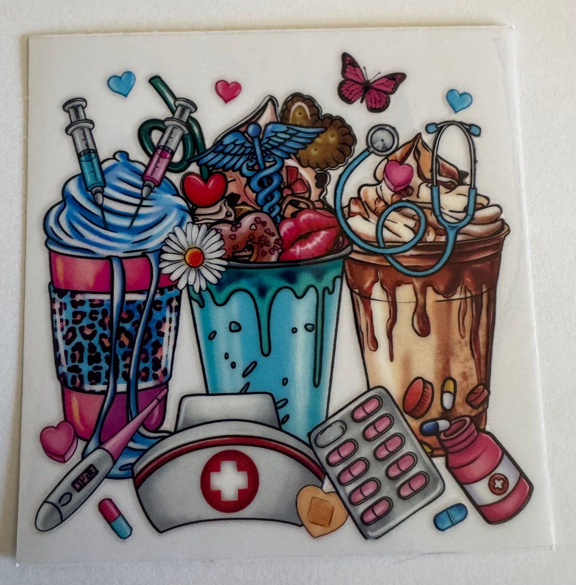 Coffee cups, nursing stuff Decal