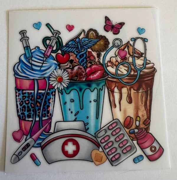 Coffee cups, nursing stuff Decal