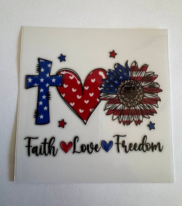 Faith Love Freedom Decal