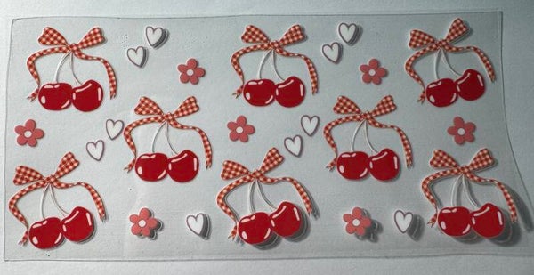 Pink Bow and Cherry Wrap