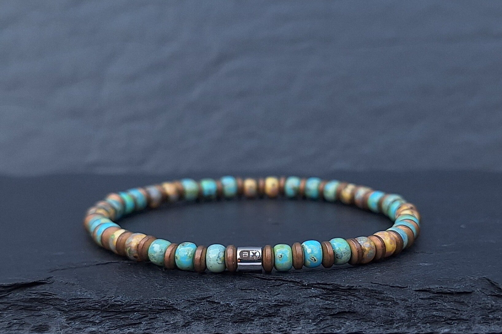 Turquoise Camel Miyuki armband - 4mm MIY