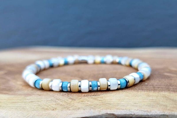 Shellsteen armband - 4mm DEL