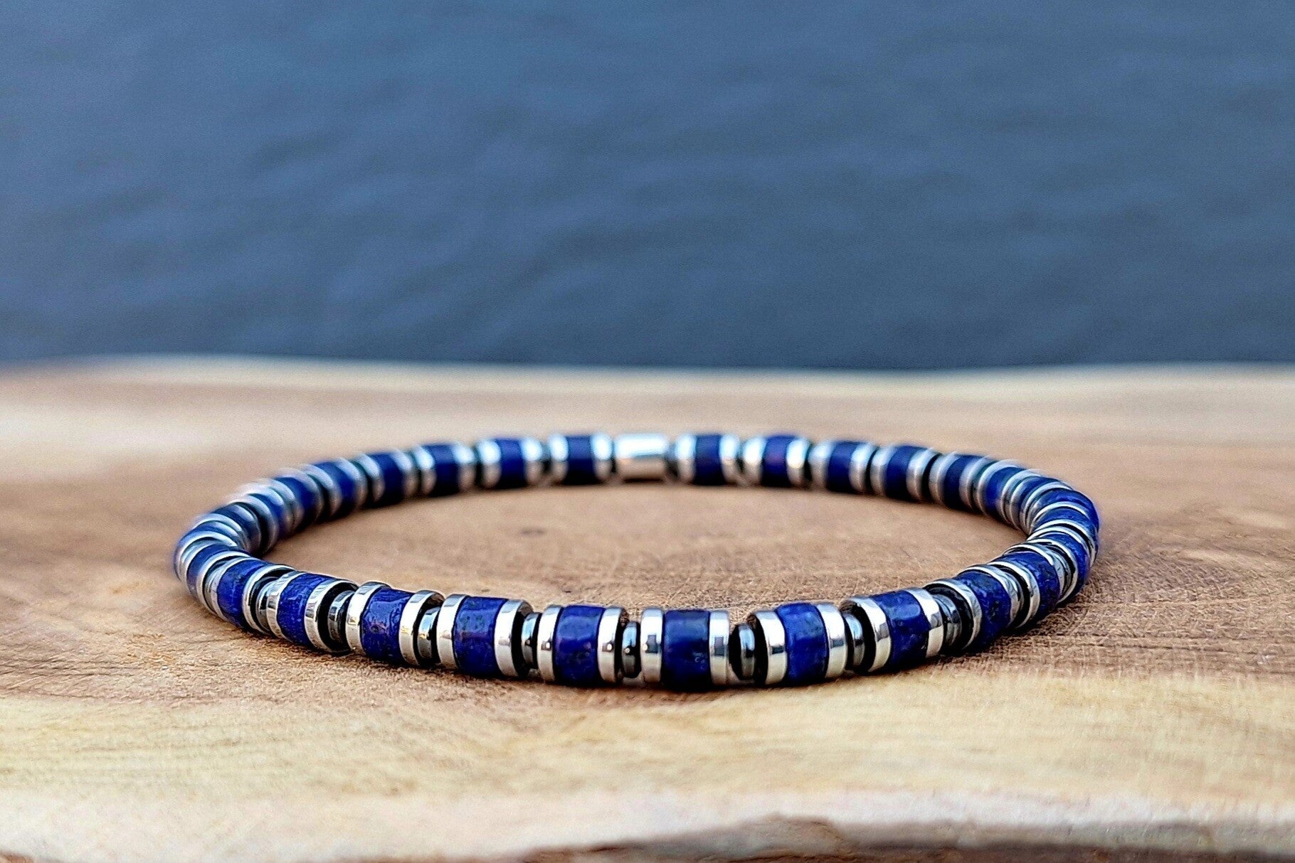 Lapis lazuli armband - 4mm DEL