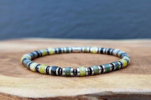 Kambaba Jaspis Lemon Jade armband - 4mm DEL