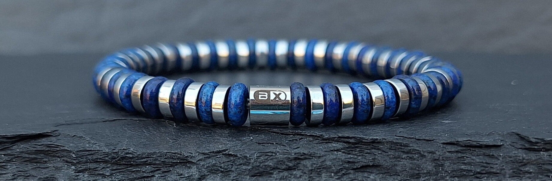 Heishi blauw Turkoois natuursteen armband