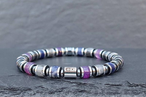 Labradoriet Agaat Sodaliet Hematiet armband - 6mm RON