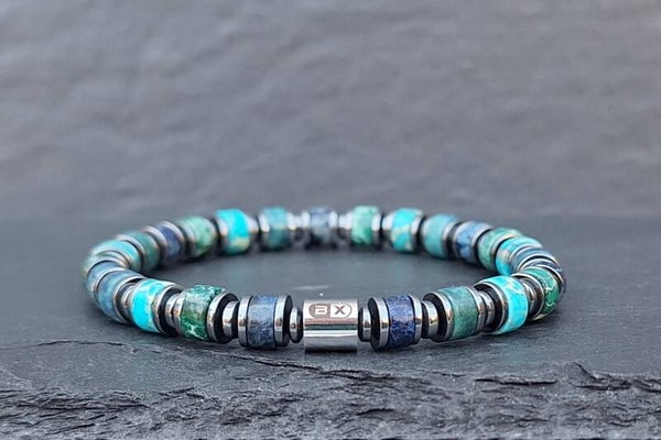 Chrysocolla Zee Sediment armband - 6mm RON