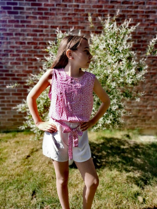 Ensemble top fleuri + short