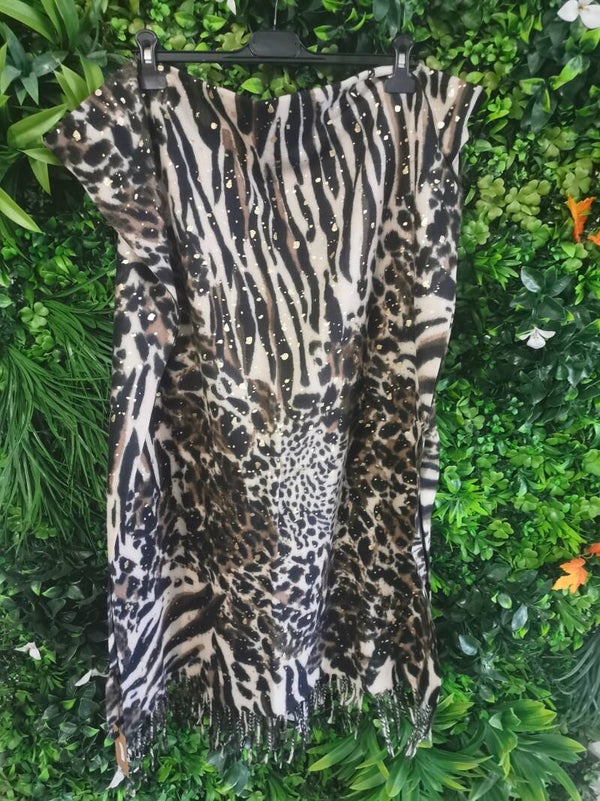 Écharpe zébré léopard