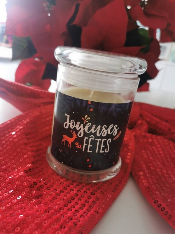 Bougie joyeuses fêtes