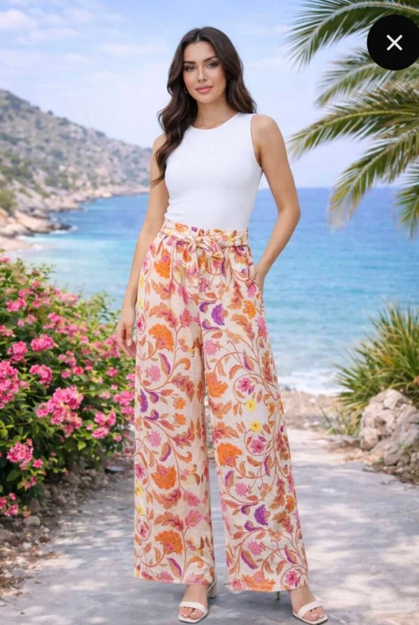 Pantalon fluide orange