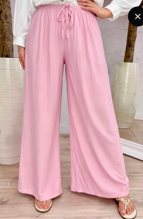 pantalon fluide rose