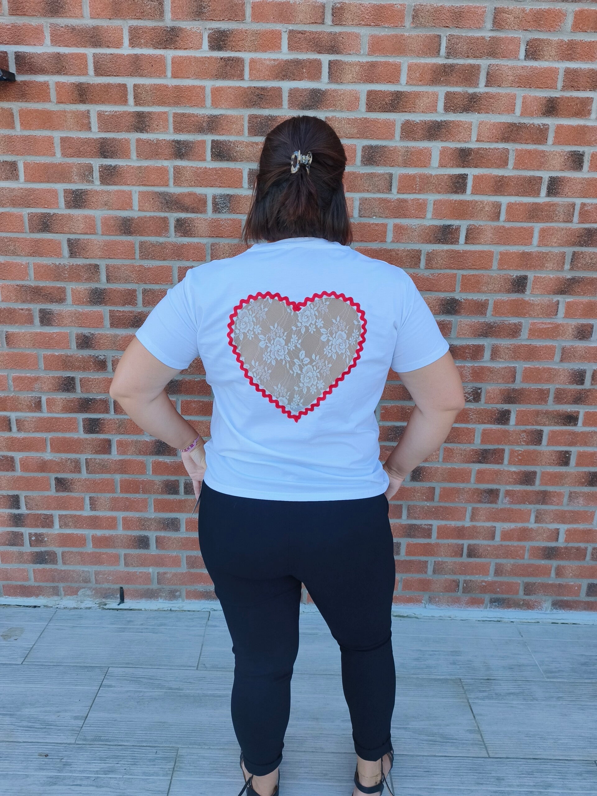T-shirt coeur blanc
