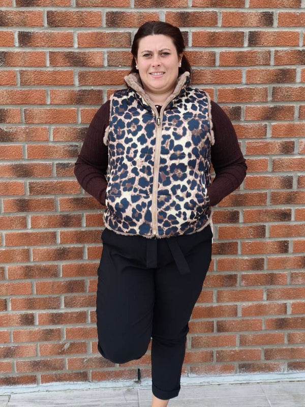 Veste sans manches léopard