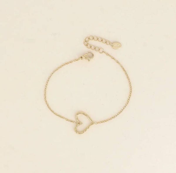 Bracelet coeur doré