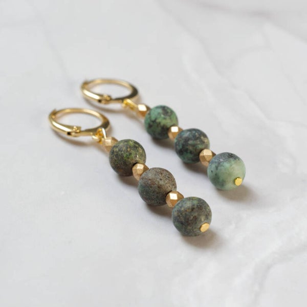 Edelsteen oorbellen huggies (rvs)