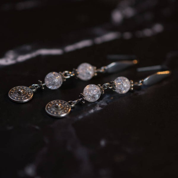 Bergkristal oorbellen