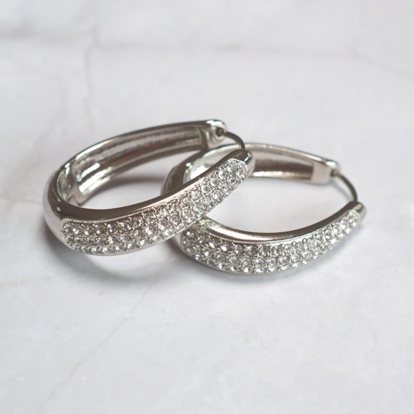 RvS oorringen met bling!