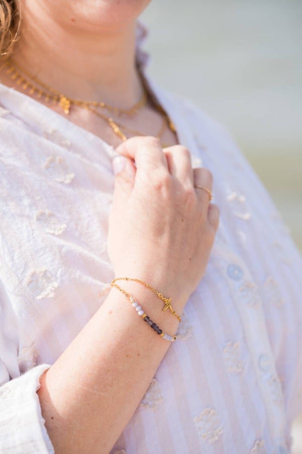 Heartbeat armband (Rvs) goud