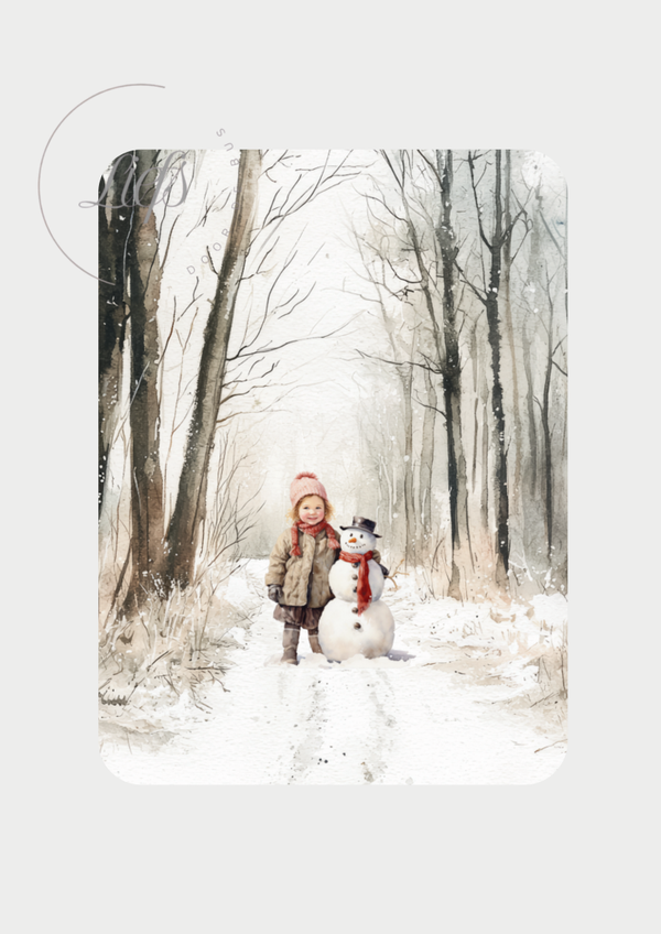 Meisje met sneeuwpop