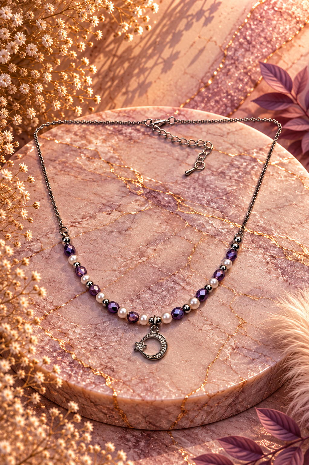 Evening collectie Amethyst Glow - Ketting