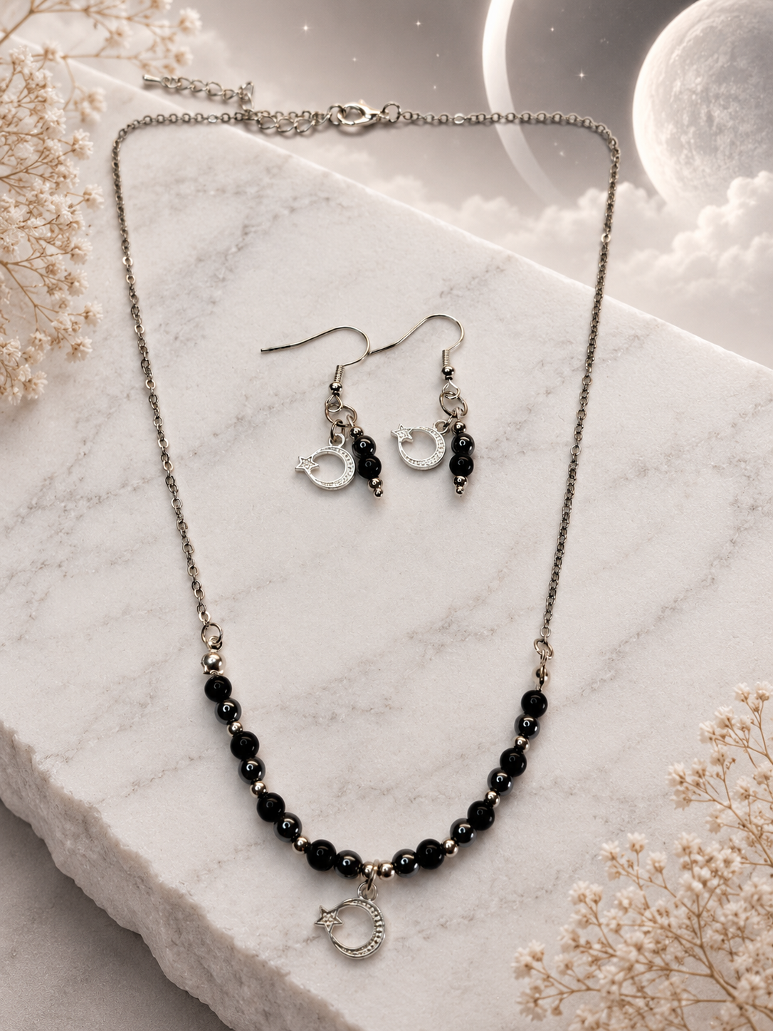New Moon Eclipse - Ketting+Oorbellen
