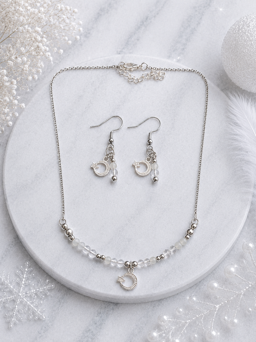 Wintermoon Frost - Ketting+Oorbellen