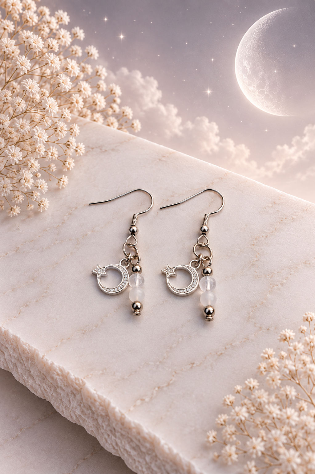 Moonlight Ivory Sky - Oorbellen