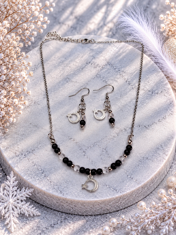 Wintermoon Midnight frost - Ketting+Oorbellen