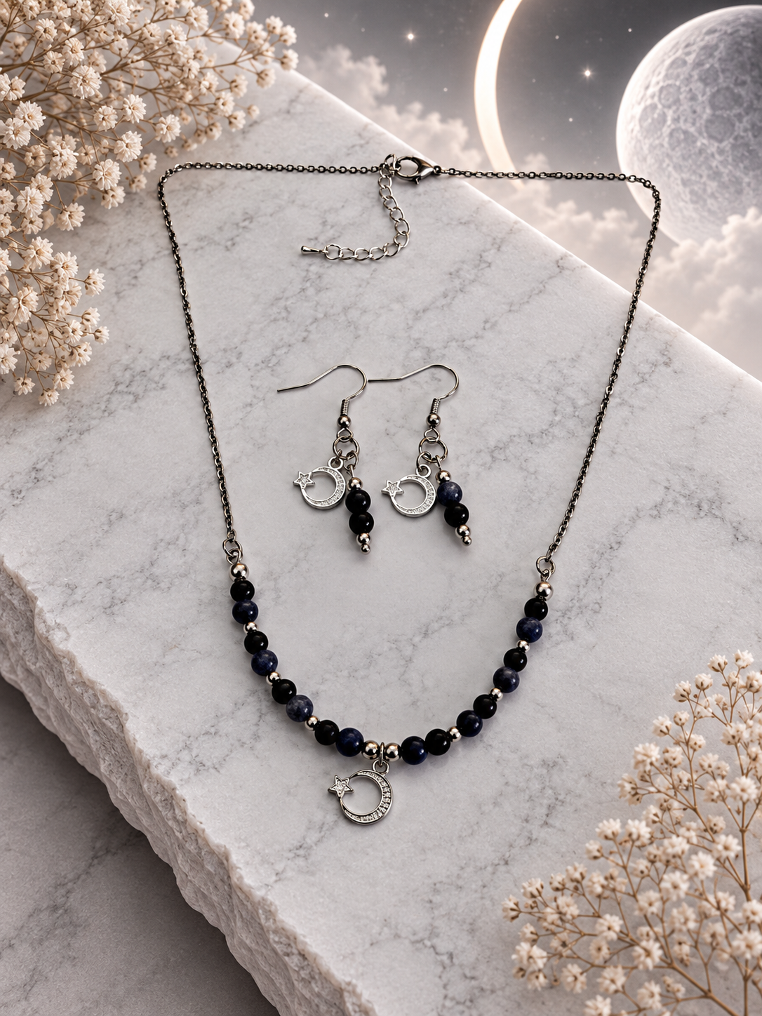 New Moon Midnight - Ketting+Oorbellen