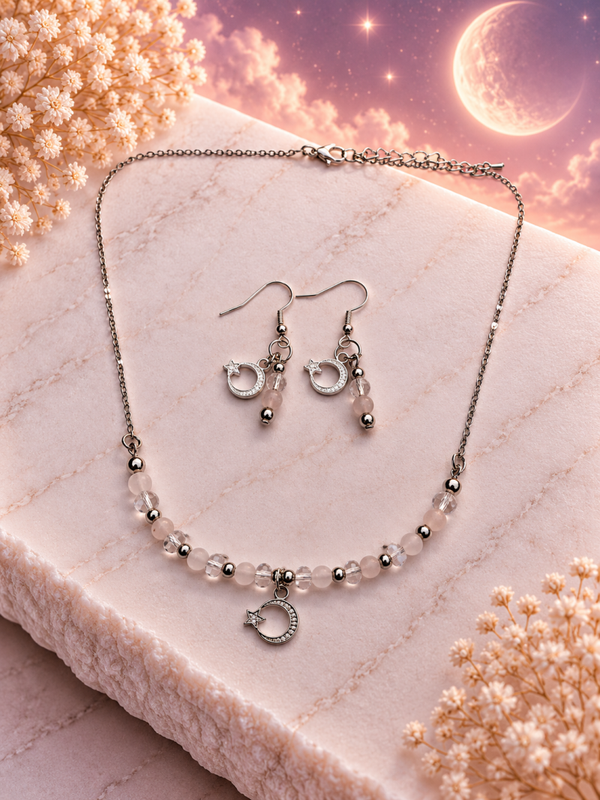 Moonlight Soft Glow - Ketting+oorbellen