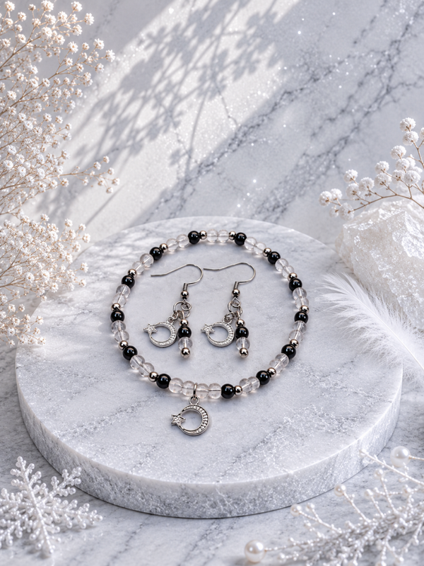 Wintermoon Starlight - Armband+Oorbellen