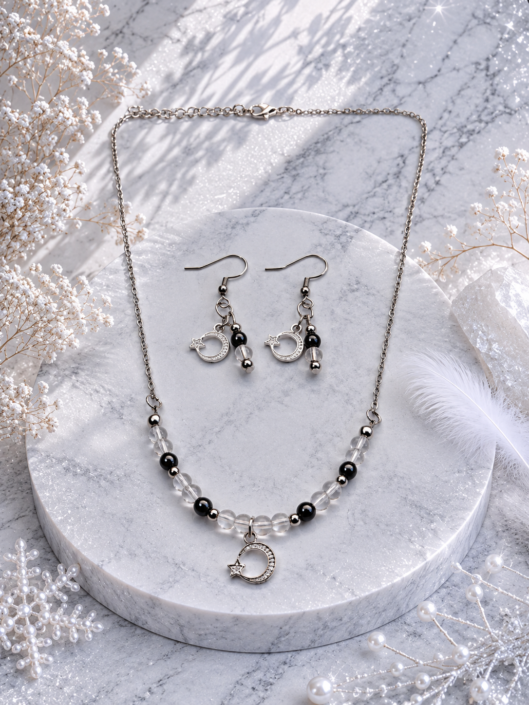 Wintermoon Starlight - Ketting+Oorbellen